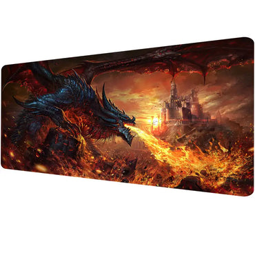 Dragon Battle Playmat Premium Mouse Pad Fire Desk Mat Game Playmat For Magic The Gathering