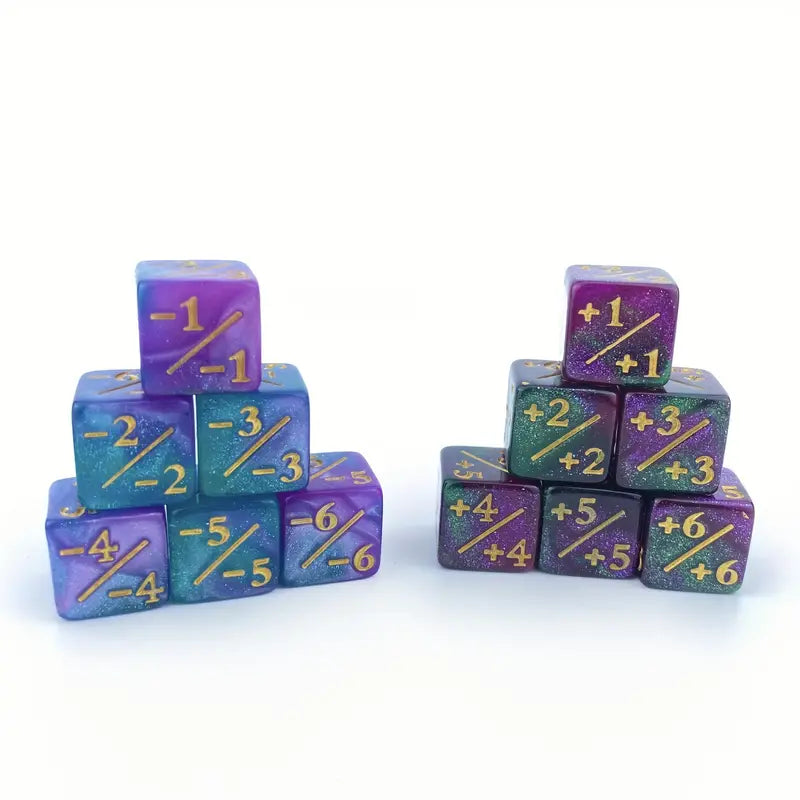 12 Pieces Set Arithmetic Dice- Starry Sky Colours