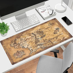 Middle Earth Map Desk Mat: Large, Rubber, Rectangle, Waterproof, Non-Slip