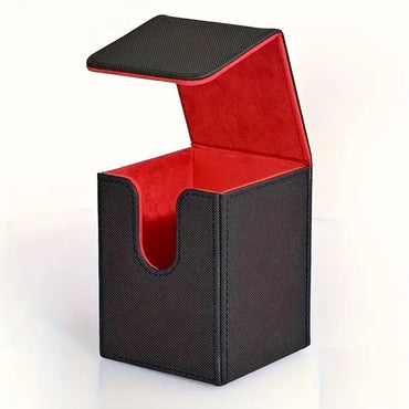 Vertical Card Storage Box 100+ Single Sleeved  (Black Red)