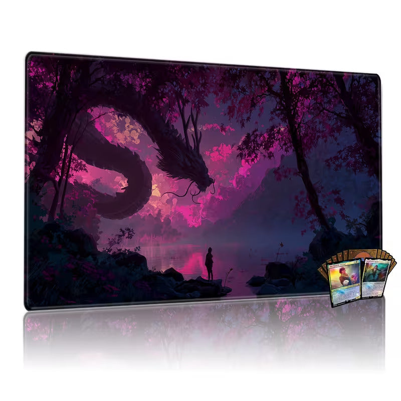 Pink Forest Dragon Pattern Playmat