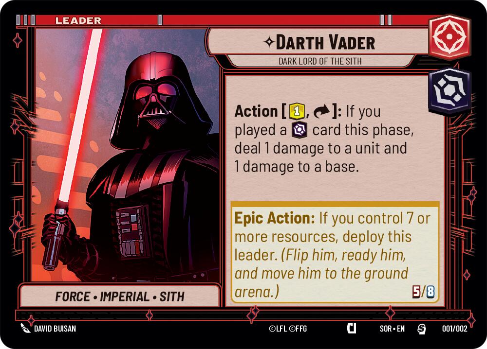 Darth Vader - Dark Lord of the Sith (Prerelease Promo) (001/002) [Spark of Rebellion Promos]