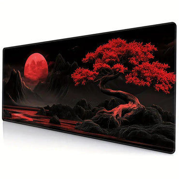 Red Moon Anime Desk Mat