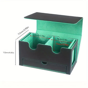 Horizontal Dual Card Storage Box 100+ Double Sleeved  (Black Purple)