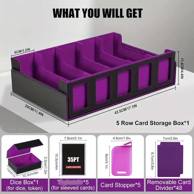 Card Storage Box 5 Window display 3000+ (Black Purple)