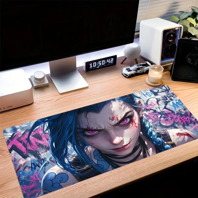 Extra Large Anime Girl Themed Pad with Stitched Edges