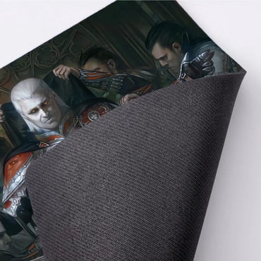 MTG Play Mat for Magic The Gathering - Epic Fantasy Artwork with Intricate Armor & Sword Design
