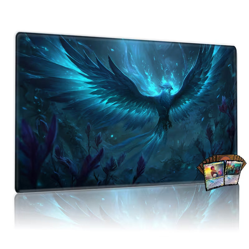 Dark Blue Flame Phoenix Playmat