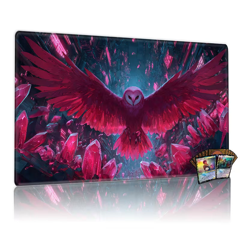 Dark Red Owl Playmat