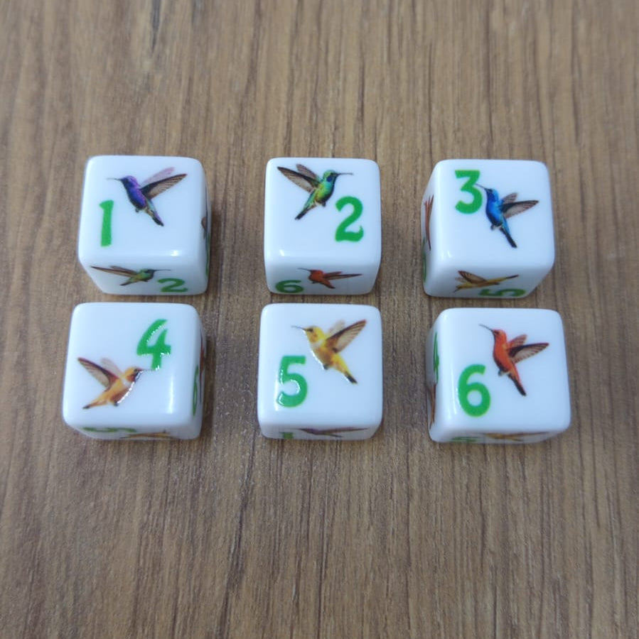 Bird Dice (15mm x15mm)(6pcs)(Green)