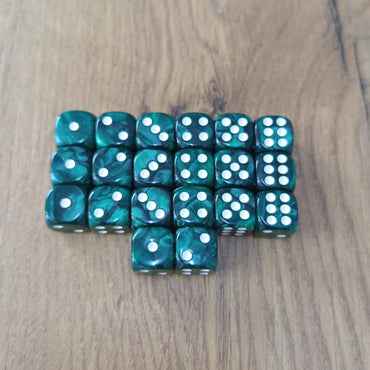Marble D6 Dice - Jade (20pcs)(11mm x 11mm)