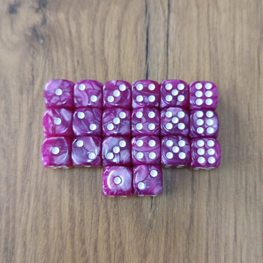 Marble D6 Dice - Purple/Pink (20pcs)(11mm x 11mm)