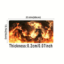 Anime Fire Girl Gaming Playmat