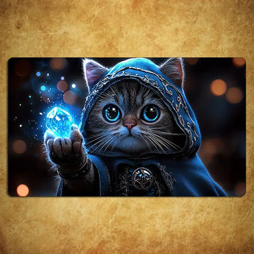MTG play mat Wizard cat