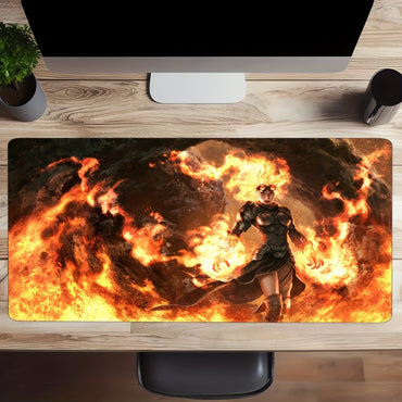 Anime Fire Girl Gaming Playmat