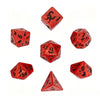 7pcs Lava Red Iridescent Dinosaur Dice Set