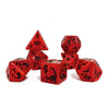 7pcs Lava Red Iridescent Dinosaur Dice Set