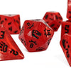 7pcs Lava Red Iridescent Dinosaur Dice Set