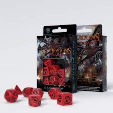 Dragons Red with Black Dice Set