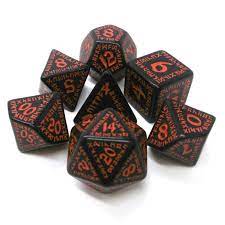 Runic Black & Red Dice Set