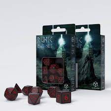 Runic Black & Red Dice Set