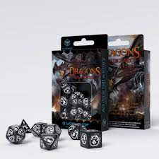 Dragon Dice Set Black with White