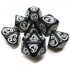 Dragon Dice Set Black with White