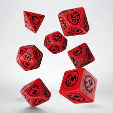 Dragons Red with Black Dice Set