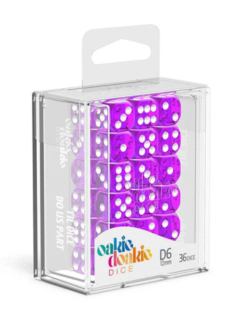 Oakie Doakie Dice - D6 Dice 12mm Translucent Purple (36) (PRE-LOVED)