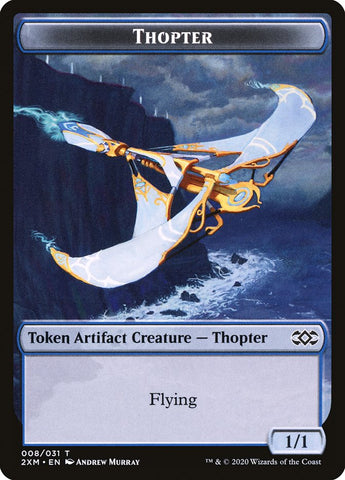 Golem // Thopter (008) Double-Sided Token [Double Masters Tokens]