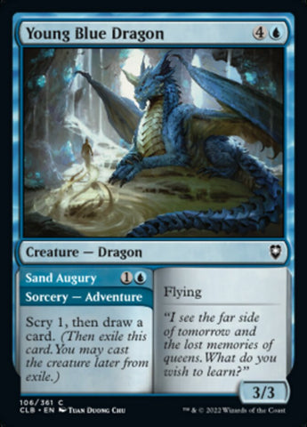 Young Blue Dragon // Sand Augury [Commander Legends: Battle for Baldur's Gate]