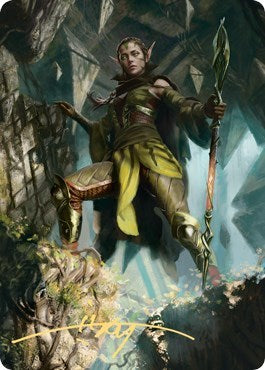 Nissa of Shadowed Boughs 1 Art Card (Gold-Stamped Signature) [Art Series: Zendikar Rising]