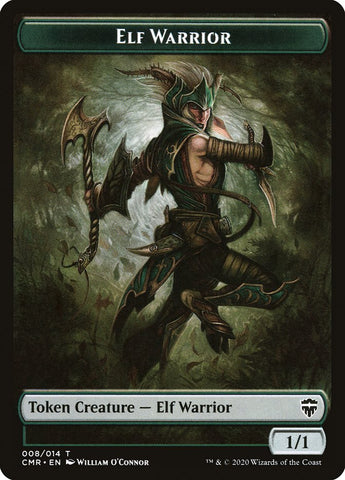 Copy (013) // Elf Warrior Double-Sided Token [Commander Legends Tokens]