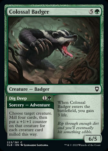 Colossal Badger // Dig Deep [Commander Legends: Battle for Baldur's Gate]