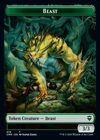 Beast (18) // Beast (19) Double-Sided Token [Commander Legends Tokens]