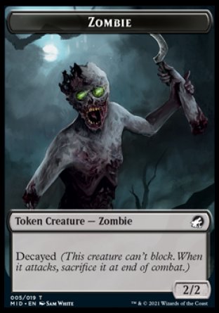 Zombie Token (005) [Innistrad: Midnight Hunt Tokens]