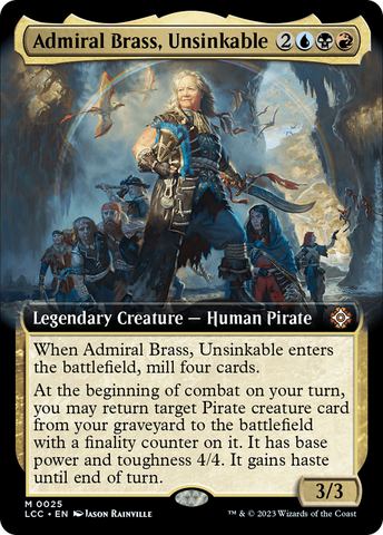 Admiral Brass, Unsinkable (Extended Art) [The Lost Caverns of Ixalan Commander]