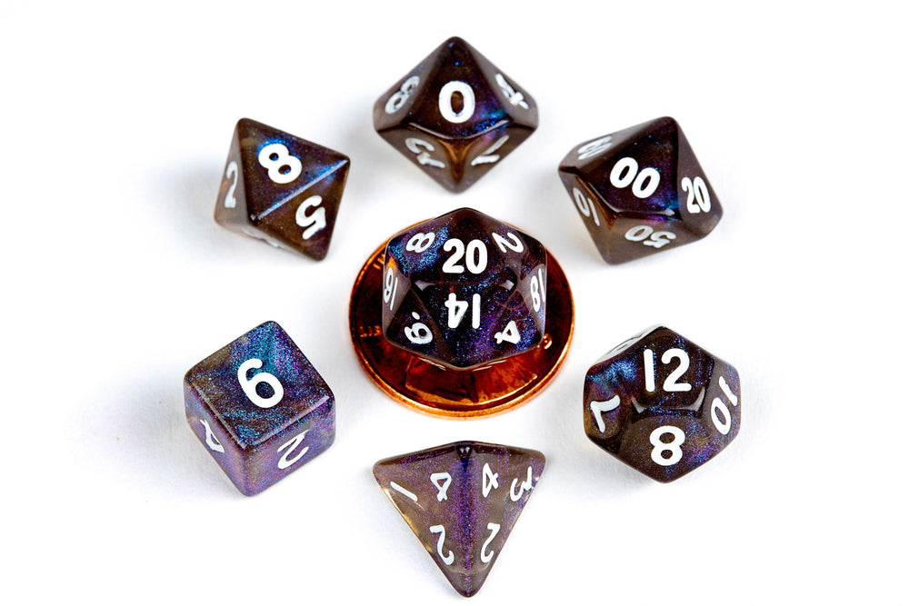 Mini Polyhedral Dice Set Stardust Galaxy