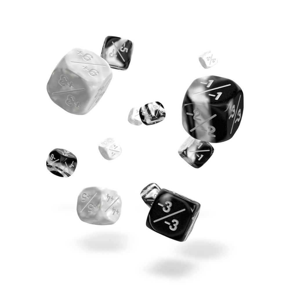 Oakie Doakie Dice D6 Dice 12 mm Positive/Negative - White