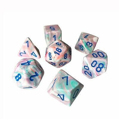 Festive Polyhedral Pop Art Blue 7-Die Set