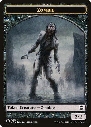 Manifest // Zombie Double-Sided Token [Commander 2018 Tokens]