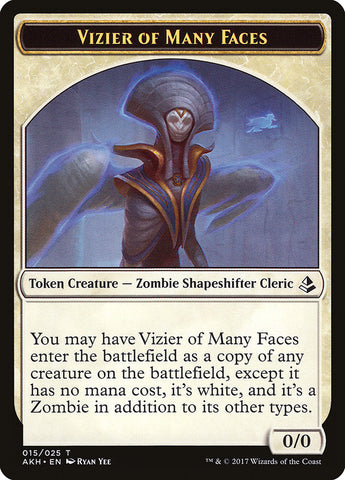 Vizier of Many Faces // Zombie Double-Sided Token [Amonkhet Tokens]