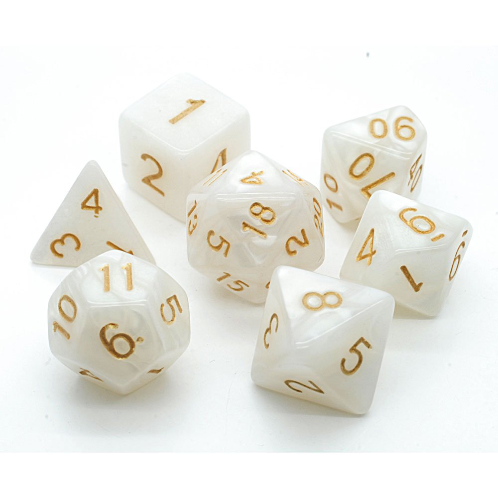 Dice Set - Pearl White