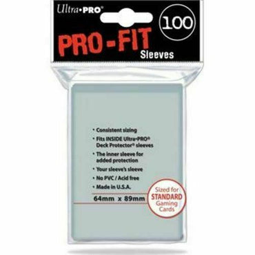 Ultra PRO PRO-Fit Standard Size Deck Protectors - Clear, Pack of 100