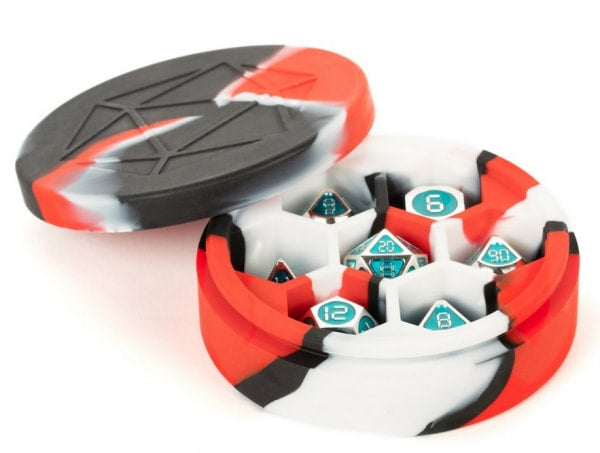 Silicone Round Dice Case Red/Black/White